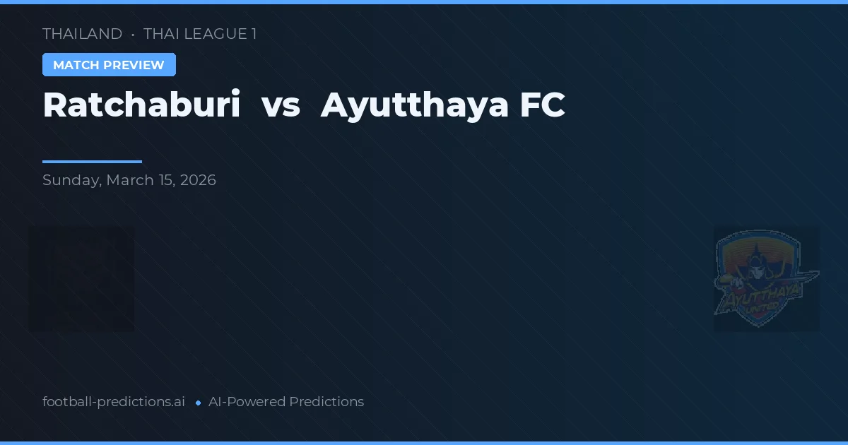 Ratchaburi vs Ayutthaya FC — předpověď a náhled zápasu