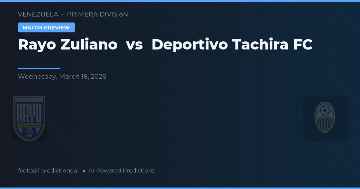 Rayo Zuliano vs Deportivo Táchira — předpověď a náhled zápasu