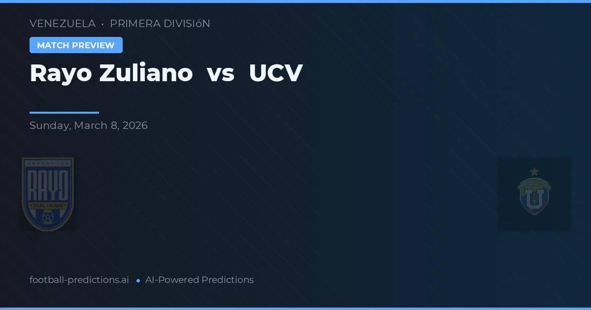 Rayo Zuliano vs UCV — předpověď a náhled zápasu