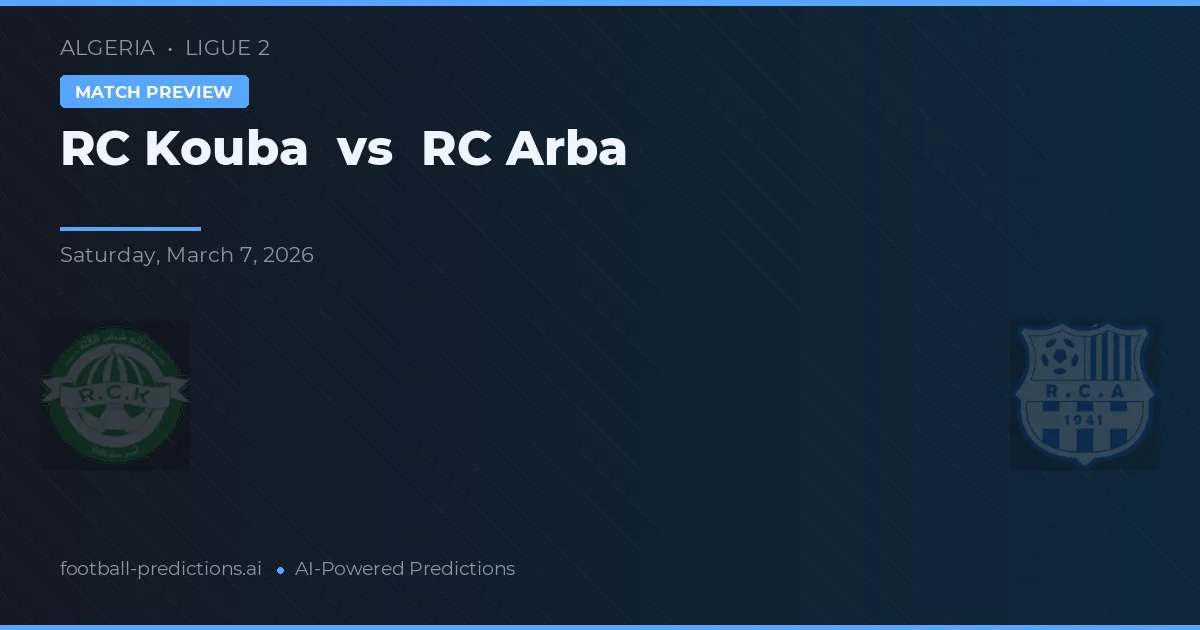 RC Kouba vs RC Arba — předpověď a náhled zápasu
