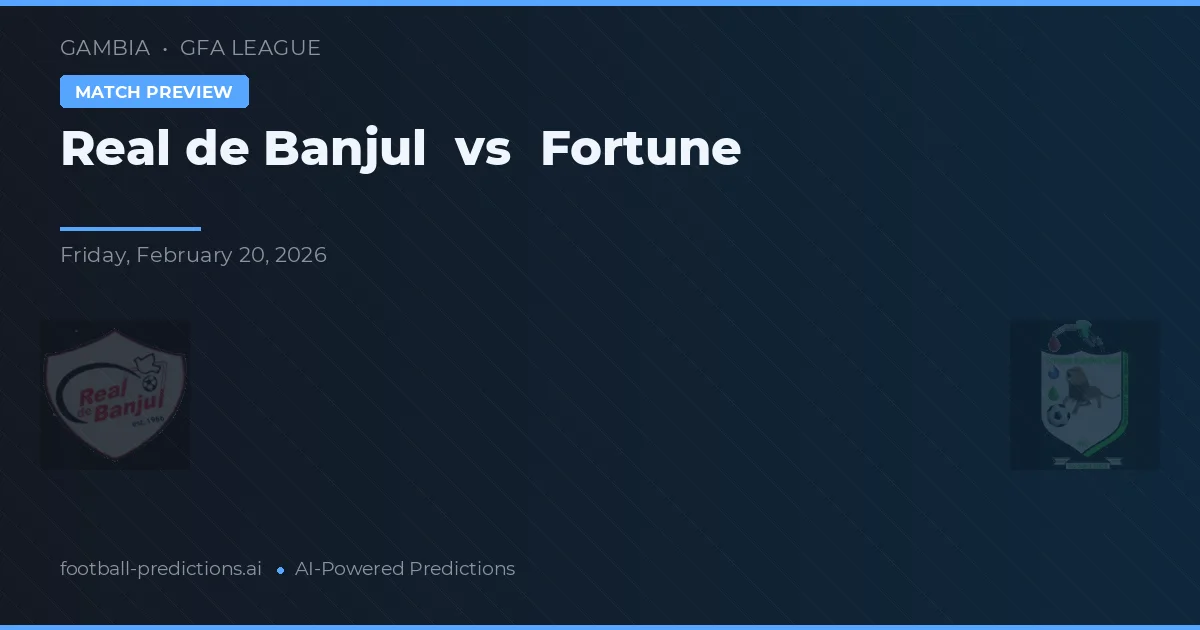 Real de Banjul vs Fortune — předpověď a náhled zápasu