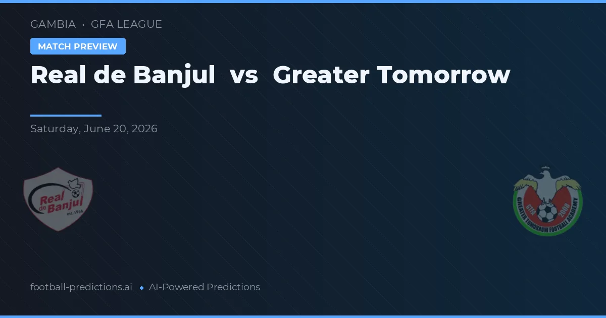 Real de Banjul vs Greater Tomorrow — předpověď a náhled zápasu