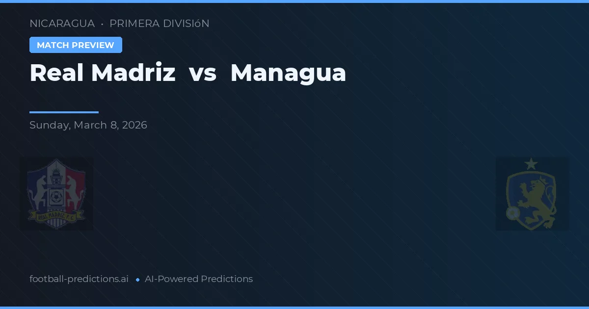Real Madriz vs Managua — předpověď a náhled zápasu