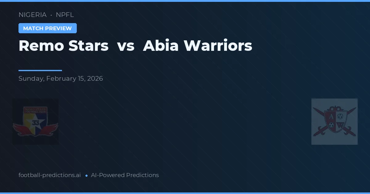 Remo Stars vs Abia Warriors — předpověď a náhled zápasu