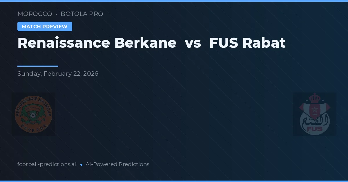 Renaissance Berkane vs FUS Rabat — předpověď a náhled zápasu