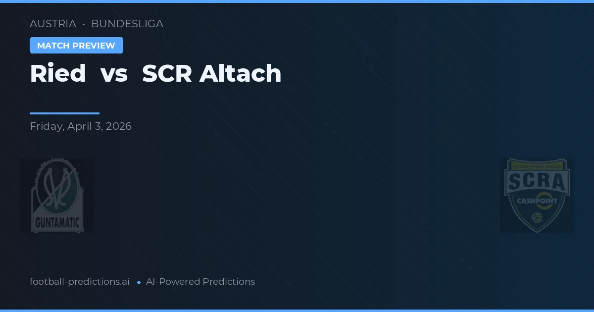 Ried vs SCR Altach — předpověď a náhled zápasu