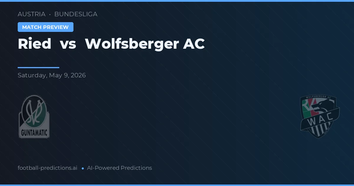 Ried vs Wolfsberger AC — předpověď a náhled zápasu