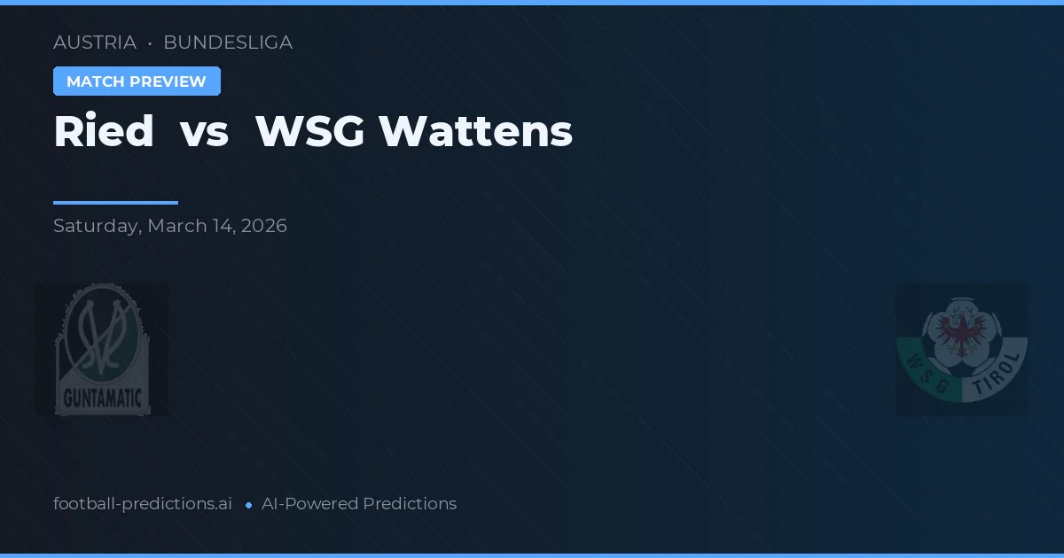 Ried vs WSG Wattens — předpověď a náhled zápasu