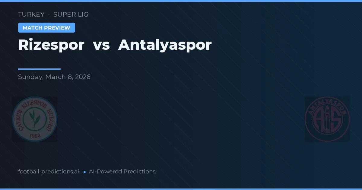 Rizespor vs Antalyaspor — předpověď a náhled zápasu
