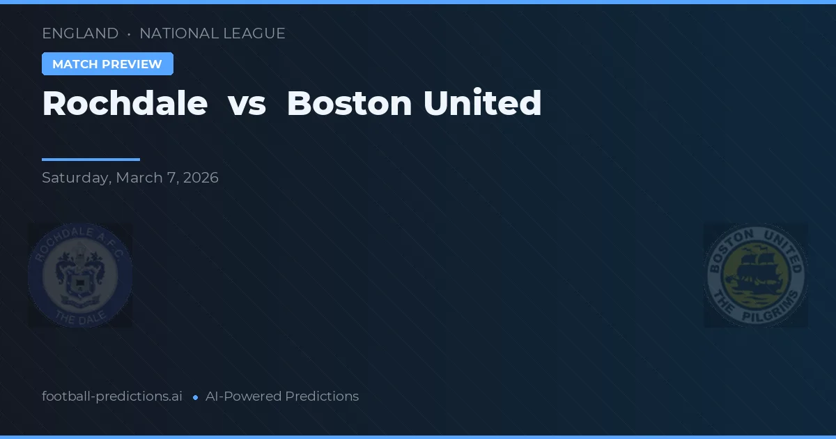 Rochdale vs Boston United — předpověď a náhled zápasu