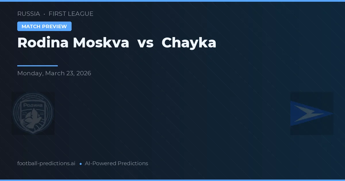 Rodina Moskva vs Čajka — předpověď a náhled zápasu