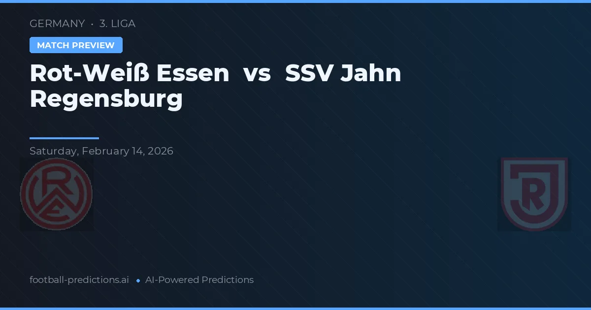 Rot-Weiß Essen vs Jahn Regensburg — předpověď a náhled zápasu
