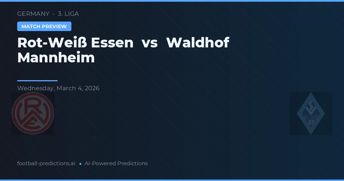Rot-Weiß Essen vs Waldhof Mannheim — předpověď a náhled zápasu