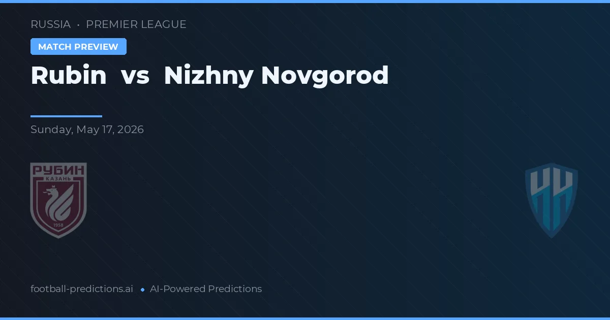 Rubin vs Nizhny Novgorod — předpověď a náhled zápasu