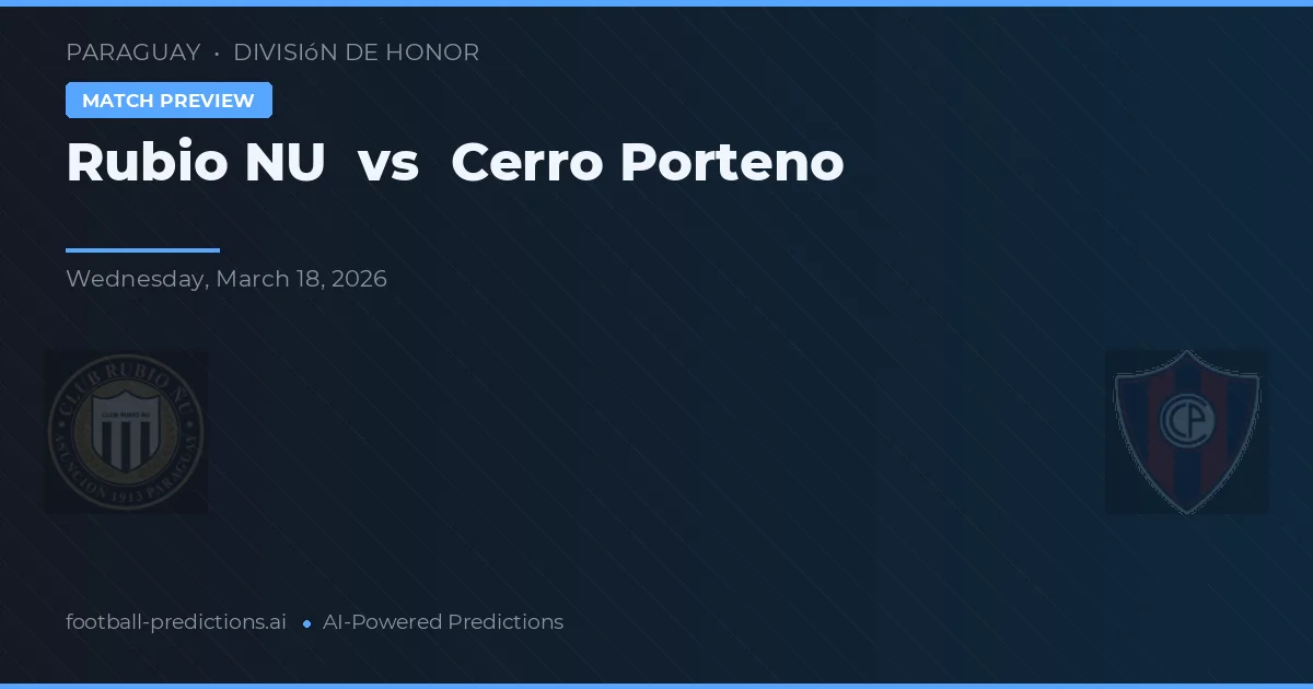 Rubio Ñu vs Cerro Porteño — předpověď a náhled zápasu