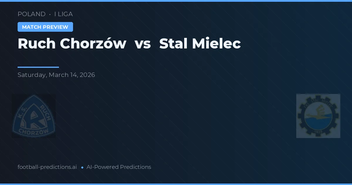 Ruch Chorzów vs Stal Mielec — předpověď a náhled zápasu