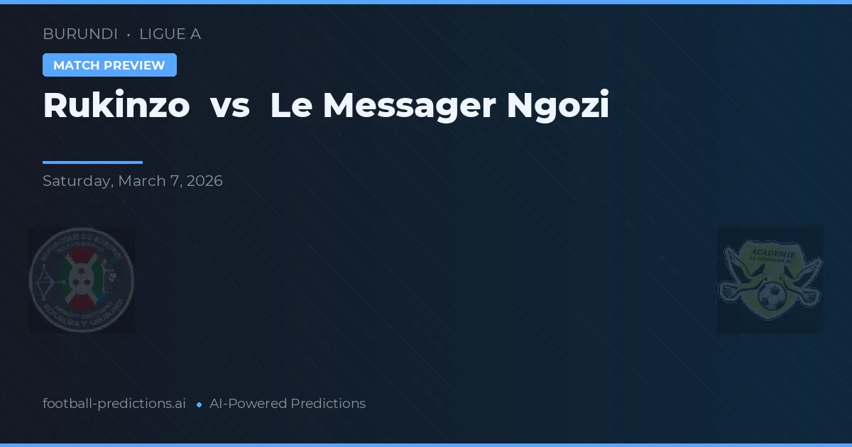 Rukinzo vs Le Messager Ngozi — předpověď a náhled zápasu