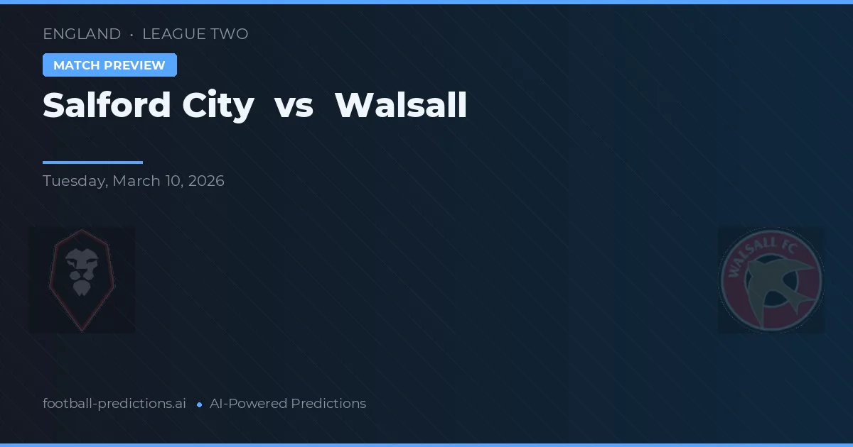 Salford City vs Walsall — předpověď a náhled zápasu