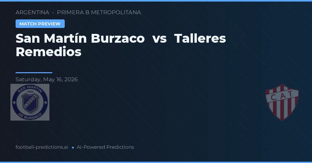 San Martín Burzaco vs Talleres Remedios — předpověď a náhled zápasu