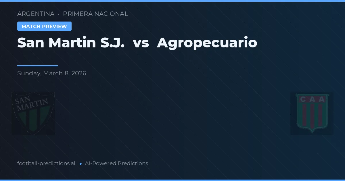 San Martín SJ vs Agricultores preview
