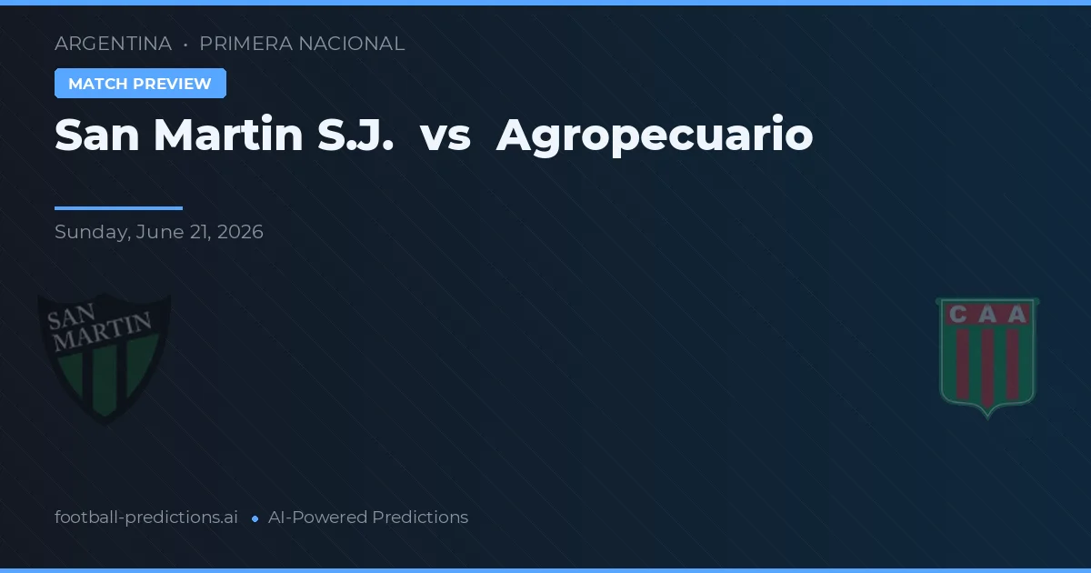 San Martín SJ vs Agricultores — předpověď a náhled zápasu