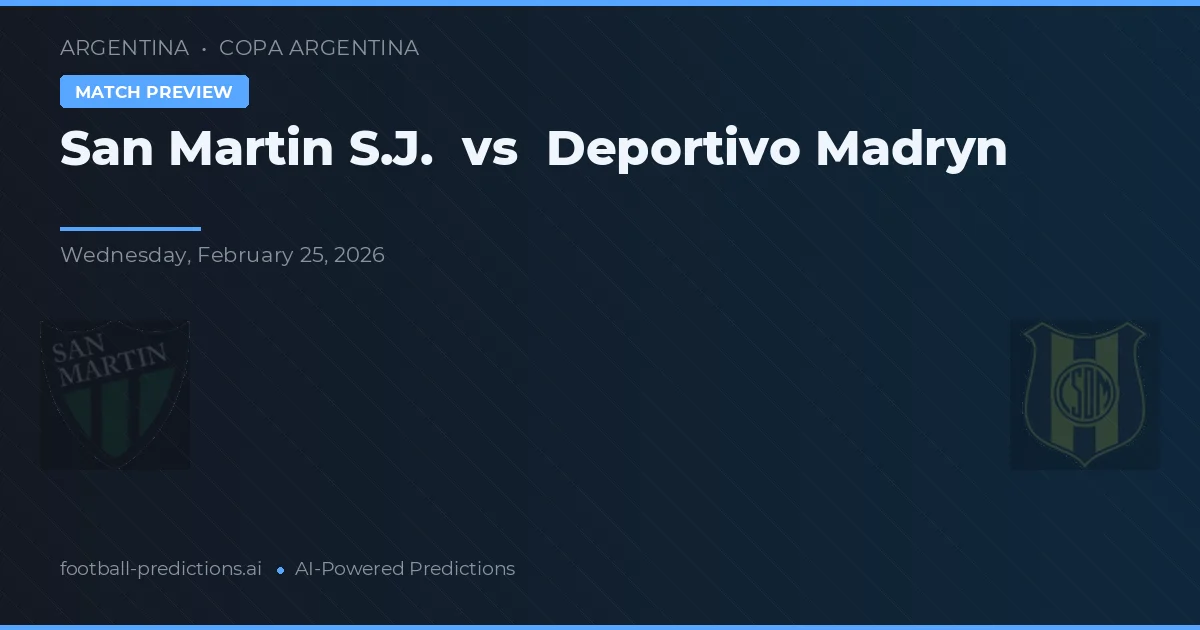 San Martín SJ vs Deportivo Madryn — předpověď a náhled zápasu