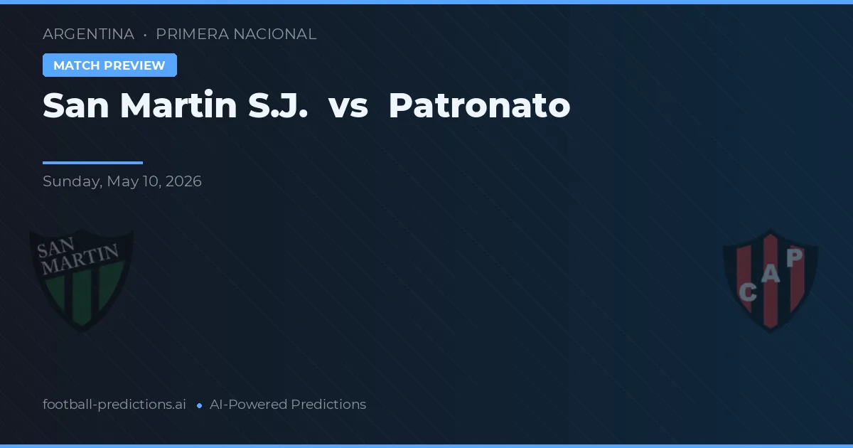 San Martín SJ vs Patronato — předpověď a náhled zápasu