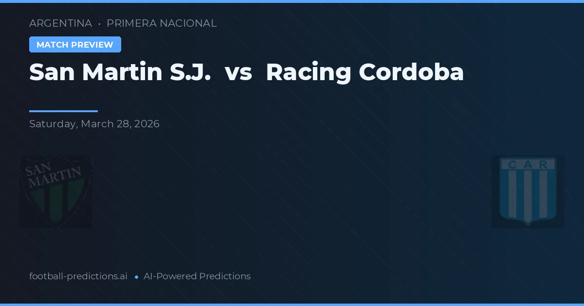 San Martín SJ vs Racing Córdoba — předpověď a náhled zápasu