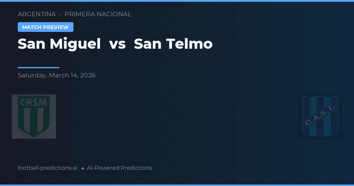 San Miguel vs San Telmo — předpověď a náhled zápasu