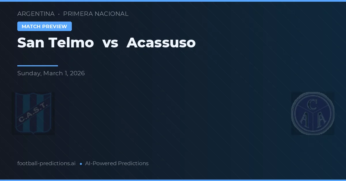 San Telmo vs Acassuso — předpověď a náhled zápasu