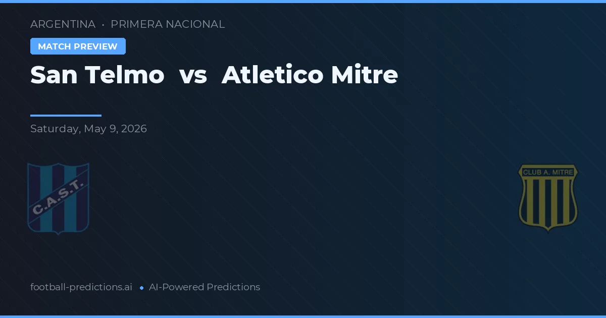 San Telmo vs Atlético Mitre — předpověď a náhled zápasu