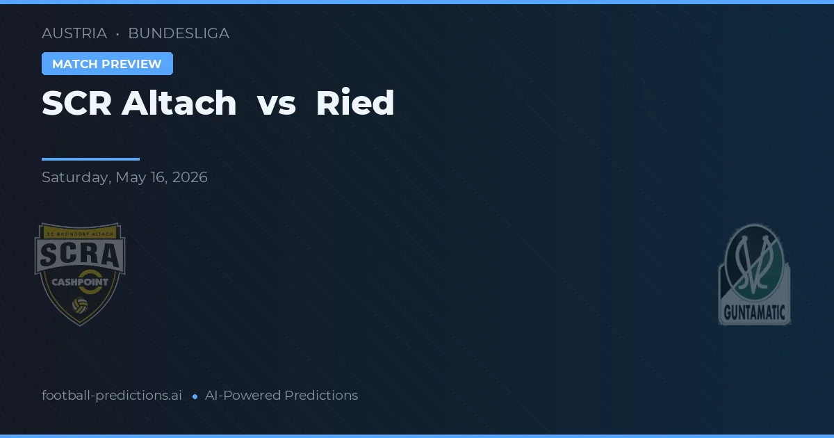 SCR Altach vs Ried — předpověď a náhled zápasu