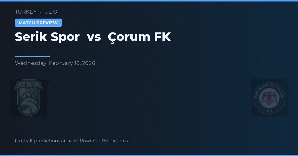 Serik Spor vs Çorum FK — předpověď a náhled zápasu