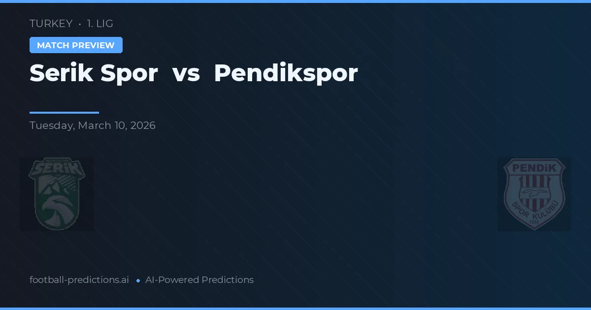 Serik Spor vs Pendikspor — předpověď a náhled zápasu
