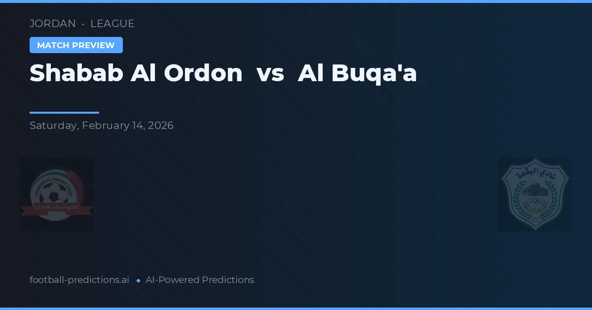 Shabab Al Ordon vs Al Buqa'a — předpověď a náhled zápasu