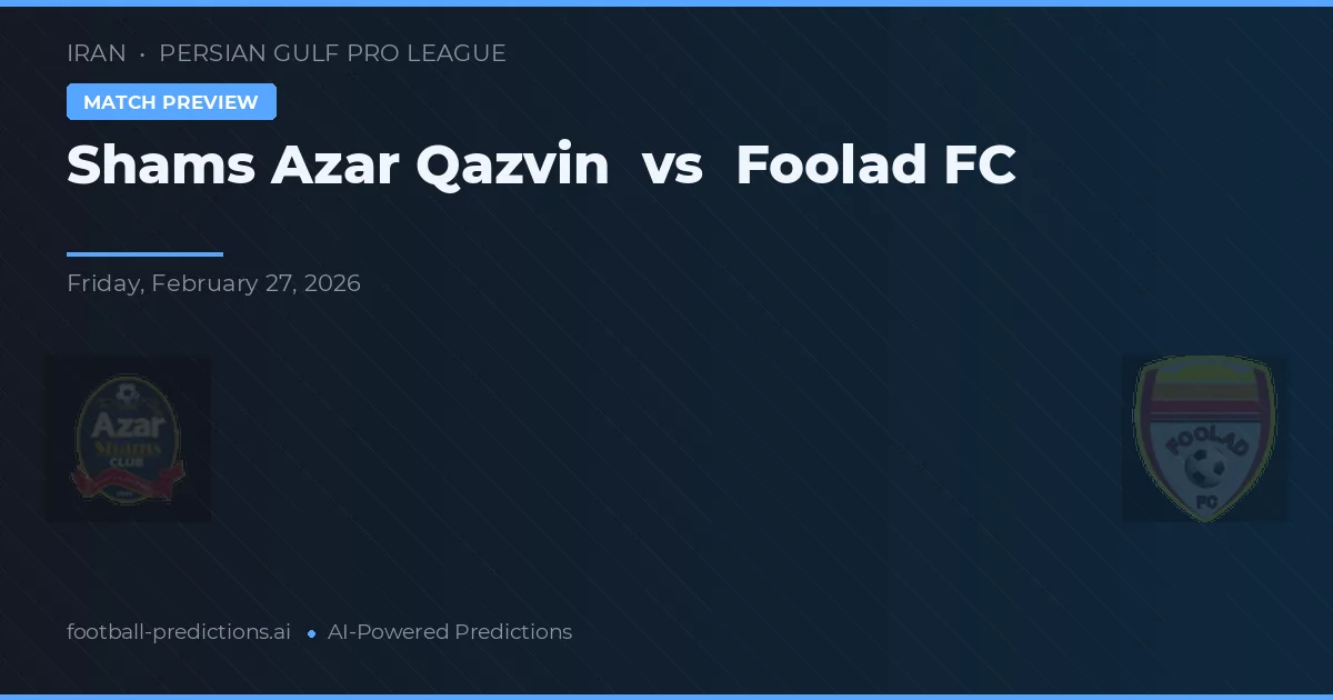 Shams Azar Qazvin vs Foolad — předpověď a náhled zápasu
