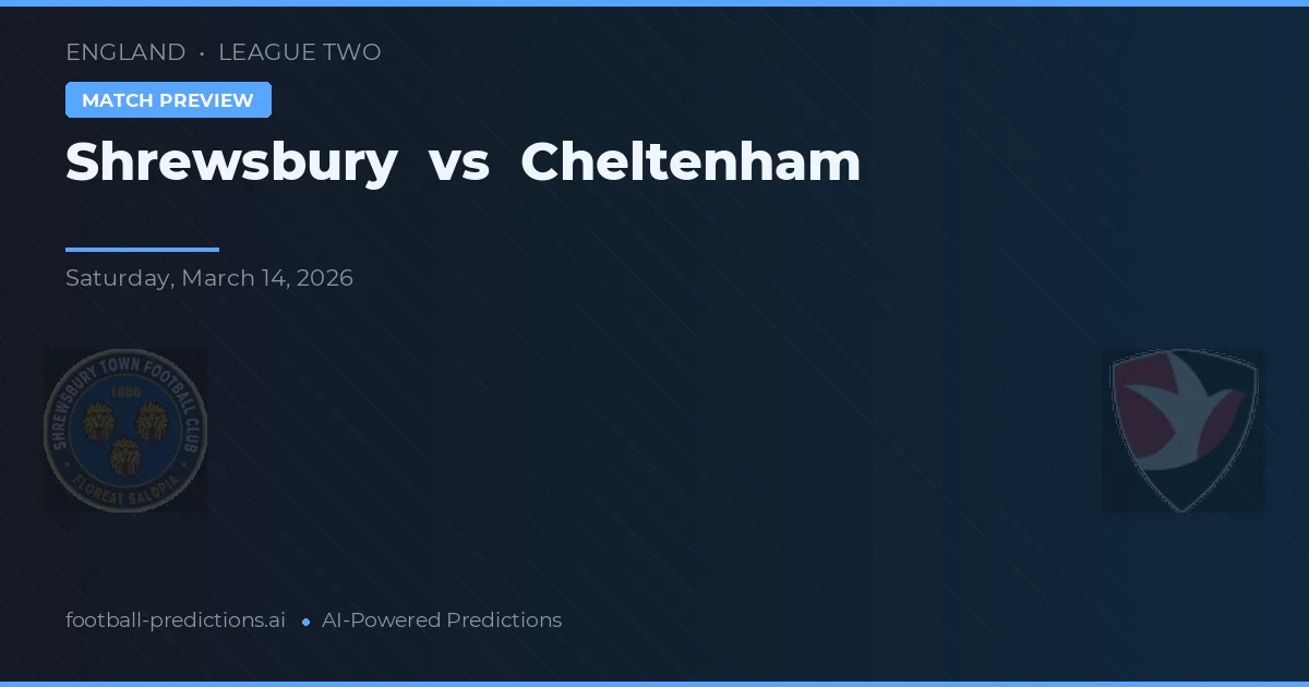Shrewsbury vs Cheltenham — předpověď a náhled zápasu