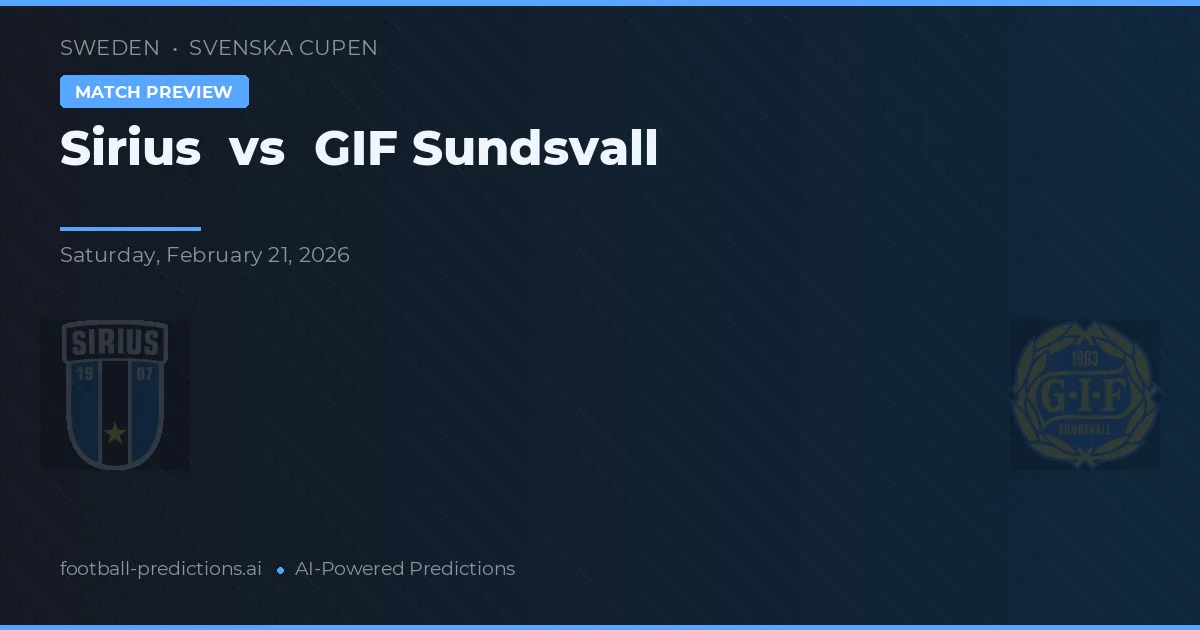 Sirius vs GIF Sundsvall — předpověď a náhled zápasu