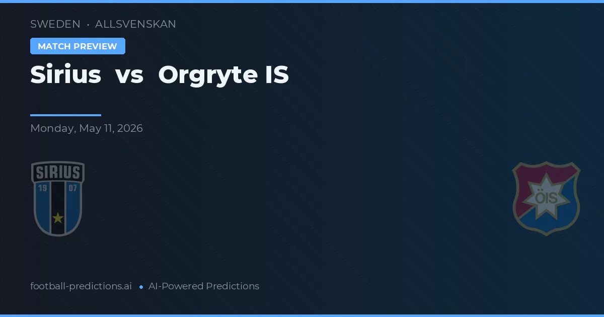 Sirius vs Oergryte IS — předpověď a náhled zápasu