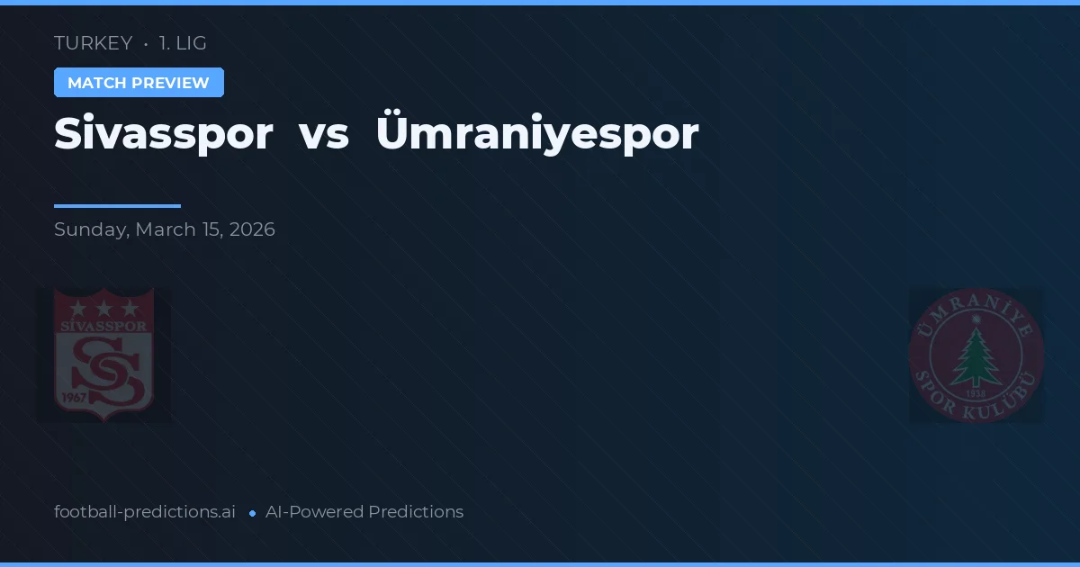 Sivasspor vs Ümraniyespor — předpověď a náhled zápasu