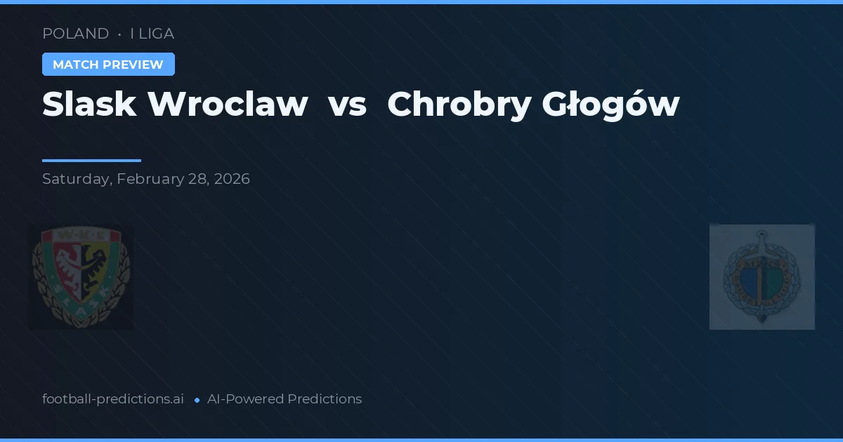 Śląsk Wrocław vs Chrobry Głogów — předpověď a náhled zápasu
