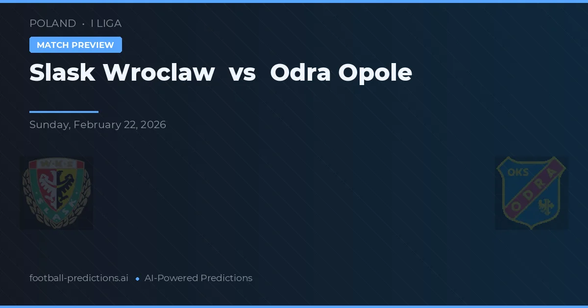 Śląsk Wrocław vs Odra Opole — předpověď a náhled zápasu