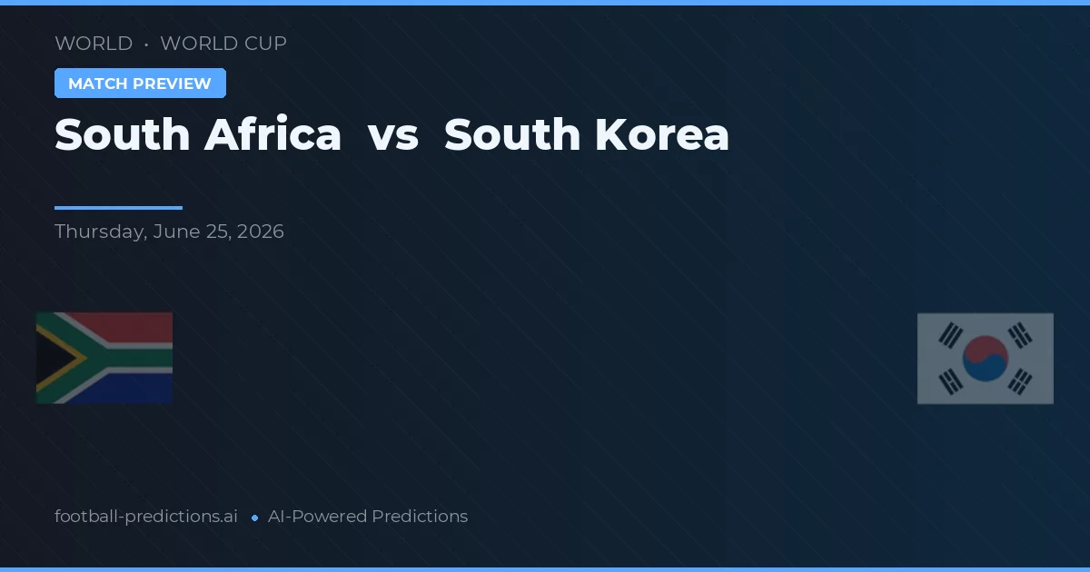 Jihoafrická republika vs Jižní Korea — předpověď a náhled zápasu