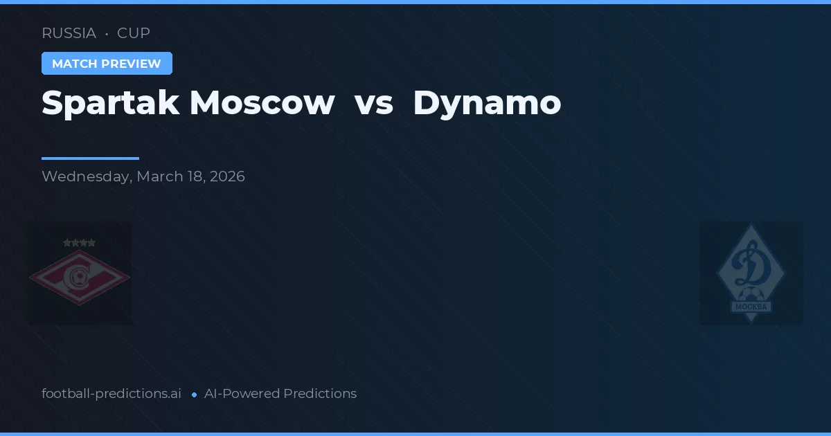 Spartak Moskva vs Dynamo Moskva — předpověď a náhled zápasu
