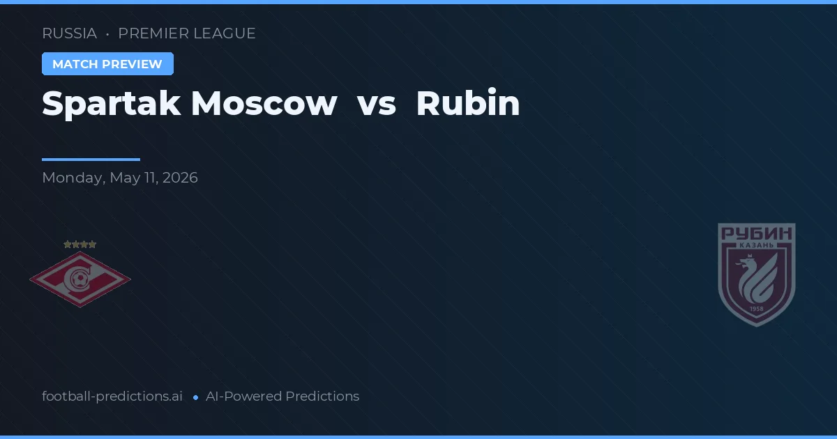Spartak Moskva vs Rubin — předpověď a náhled zápasu