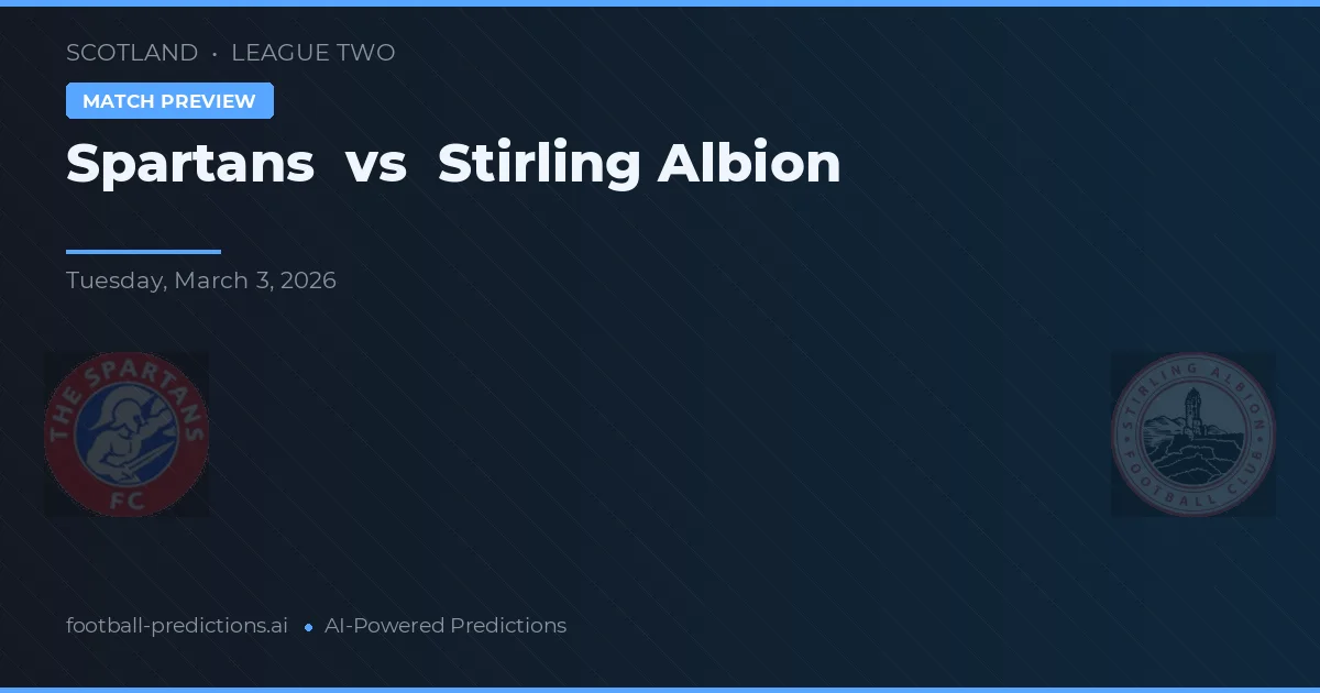Spartans vs Stirling Albion — předpověď a náhled zápasu
