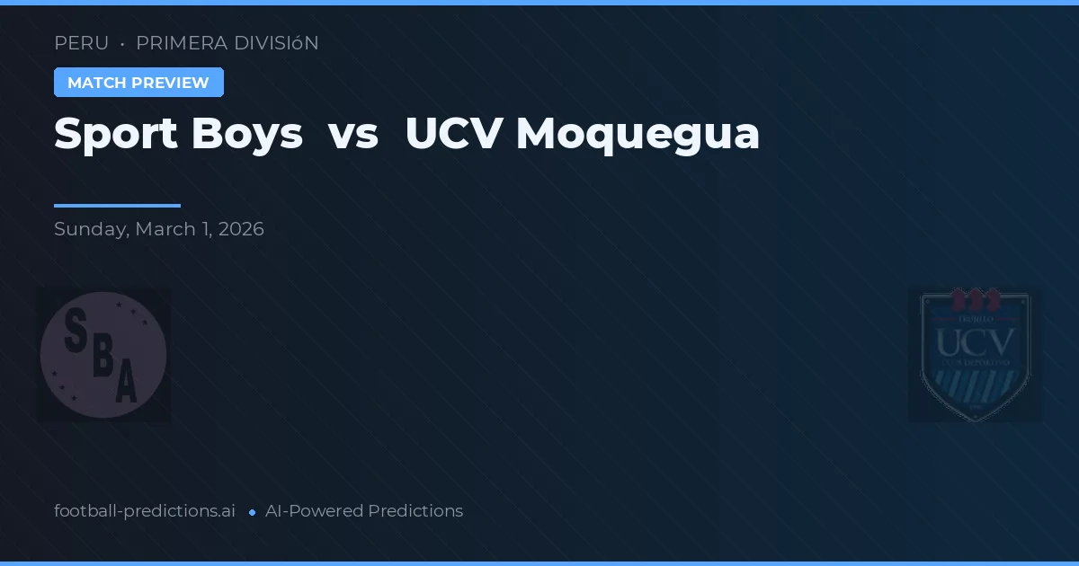 Sport Boys vs UCV Moquegua — předpověď a náhled zápasu