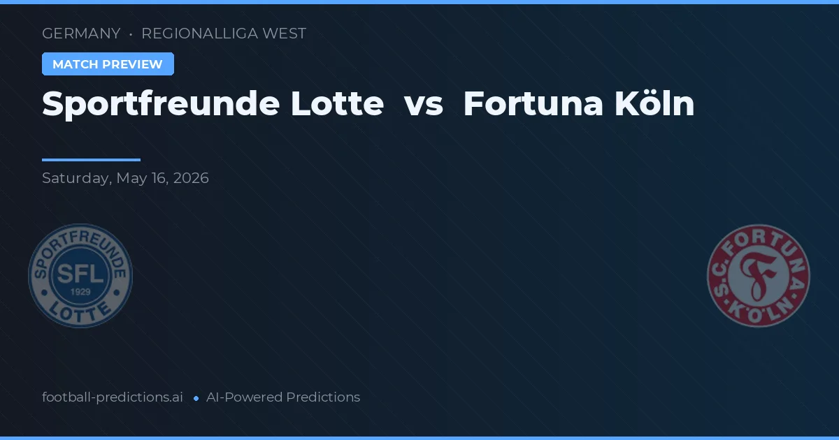 Sportfreunde Lotte vs Fortuna Köln — předpověď a náhled zápasu