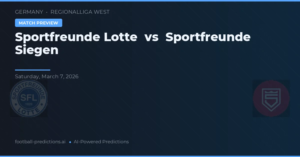 Sportfreunde Lotte vs Sportfreunde Siegen — předpověď a náhled zápasu