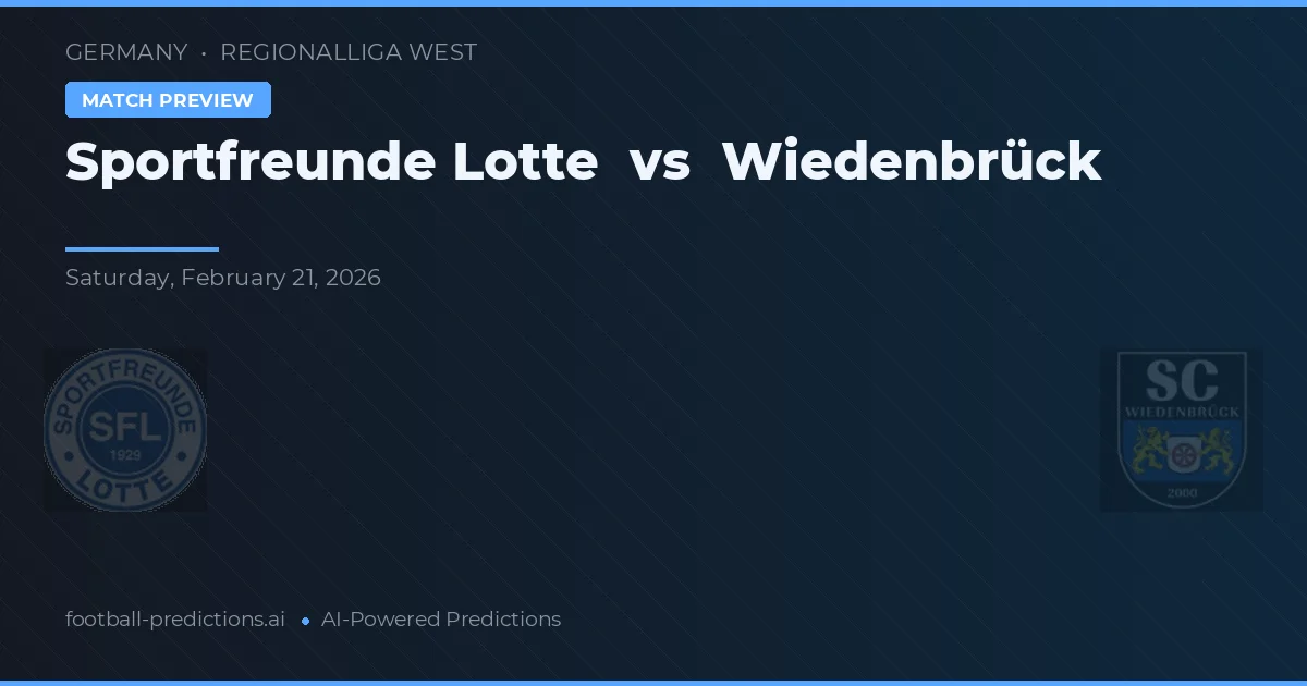 Sportfreunde Lotte vs Wiedenbrück — předpověď a náhled zápasu